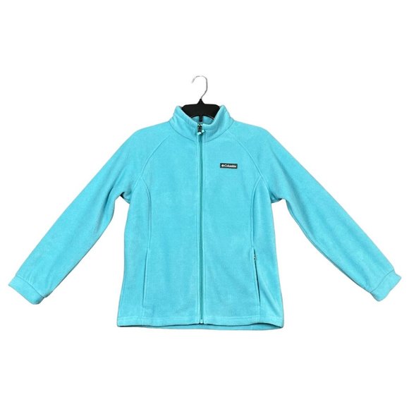 Columbia Other - Columbia Youth Girls Full Zip Fleece Jacket Size 18 (XL) Aqua Zip Pockets
